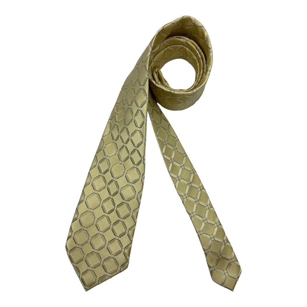 DONALD TRUMP Gold Geometric Silk DESIGNER Tie HANDMADE